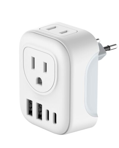 International Charging Adaptor with 2 USB-A+Type-C Port