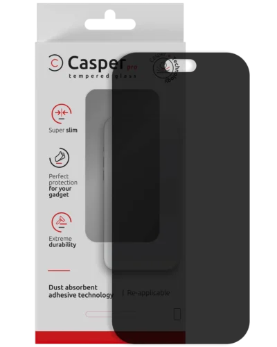 Casper Pro Tempered Glass Compatible For iPhone 18 Pro (Retail Pack) (Privacy)