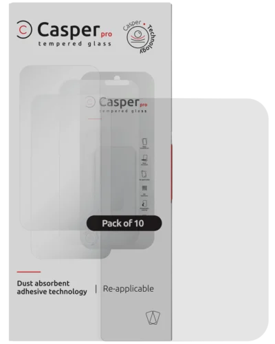 Casper Pro Tempered Glass Compatible For iPhone Duo (10 Pack) (Clear)