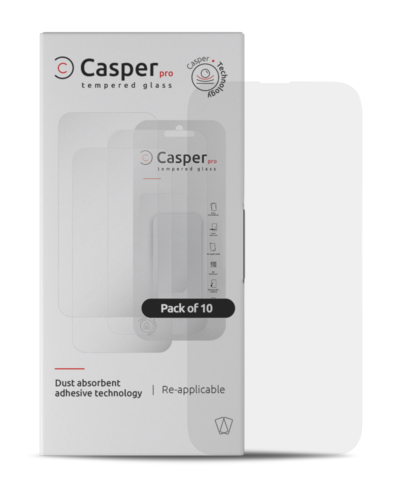 Casper Pro Tempered Glass For iPhone 15 Pro (10 Pack) (Clear)