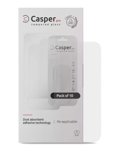 Casper Pro Tempered Glass For iPhone 16 Pro / 17 / 17 Pro / 18 Pro (10 Pack) (Clear)
