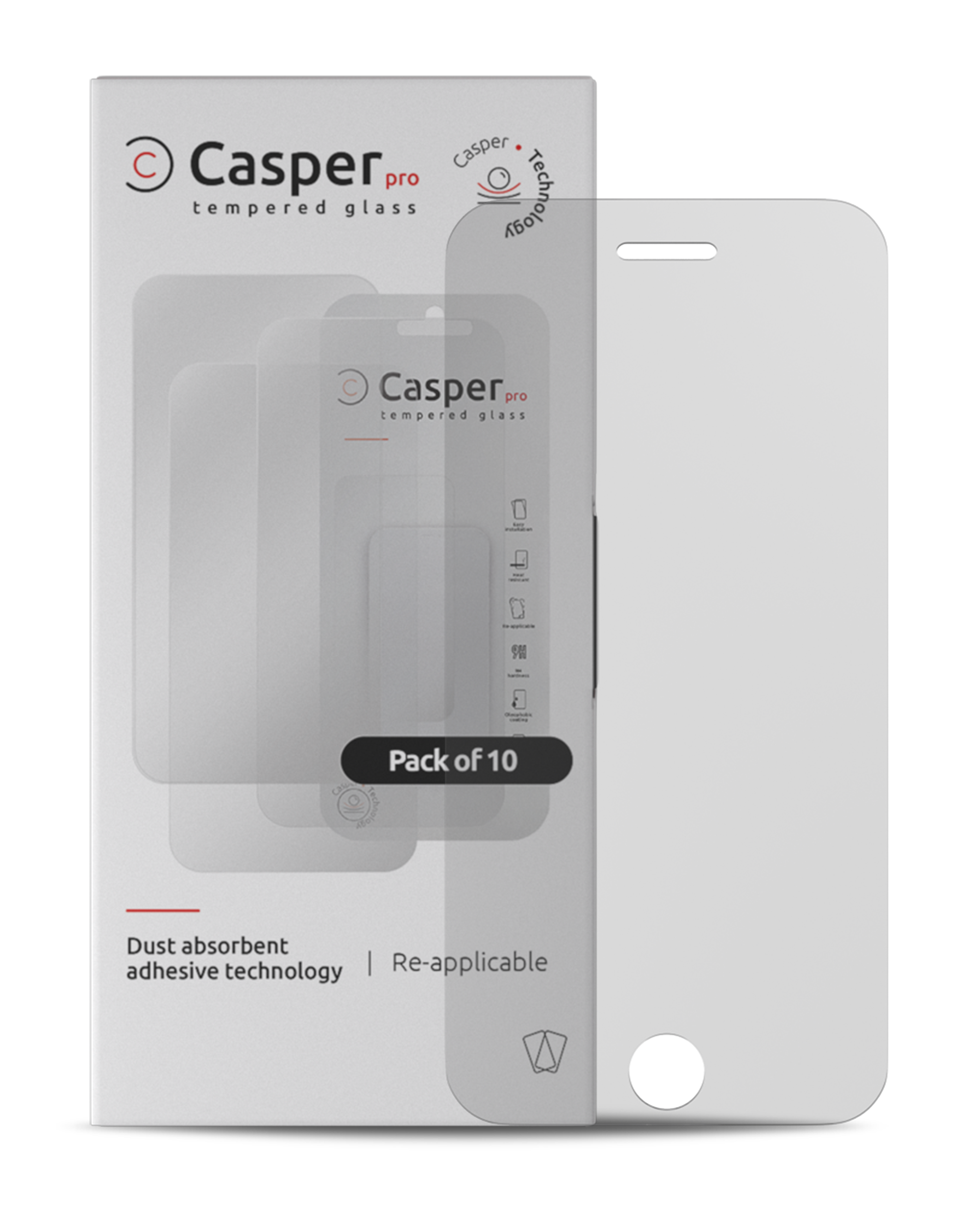 Casper Pro Tempered Glass For iPhone 6 Plus / 6S Plus (10 Pack) (Matte)