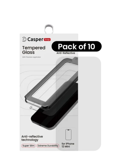 Casper Snap Tempered Glass For iPhone 12 Mini (10 Pack) (AR Clear)