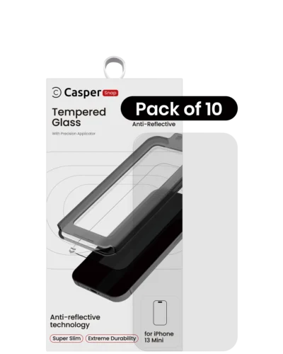 Casper Snap Tempered Glass For iPhone 13 Mini (10 Pack) (AR Clear)