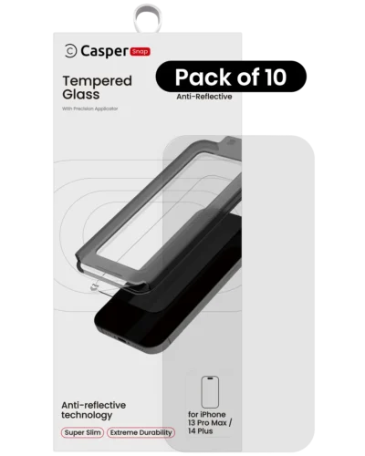Casper Snap Tempered Glass For iPhone 13 Pro Max / 14 Plus (10 Pack) (AR Clear)