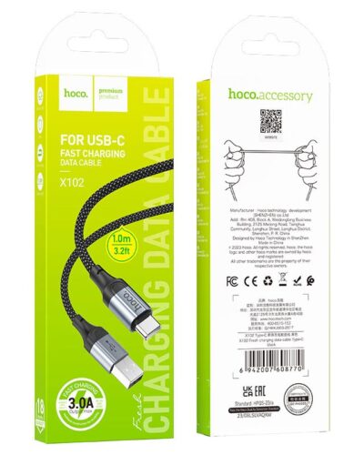HOCO 3FT Lightning to USB-C 20W Cable - X102 - Black