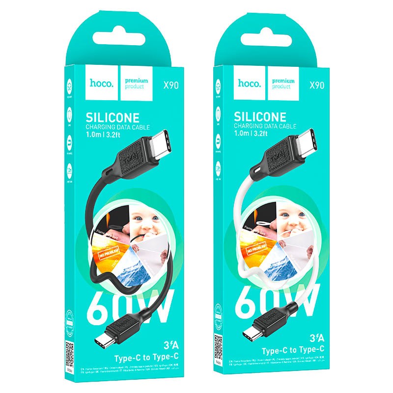 HOCO X90 - C to C - 60W Rapid Charging Cable - White