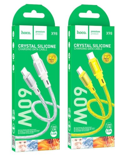 HOCO X98 - C to C - 60W Rapid Charging Cable - Silver