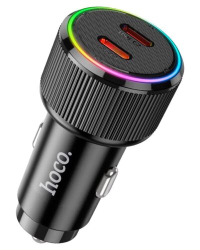 HOCO NZ14B - 50W Car Charger (2x C-Port) - Black