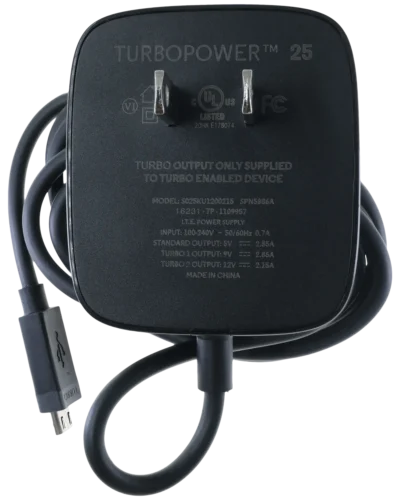 Motorola TurboPower 25W Micro-USB Wall Power Adapter (100-240V) (US / Canada Version) (Bulk, New)