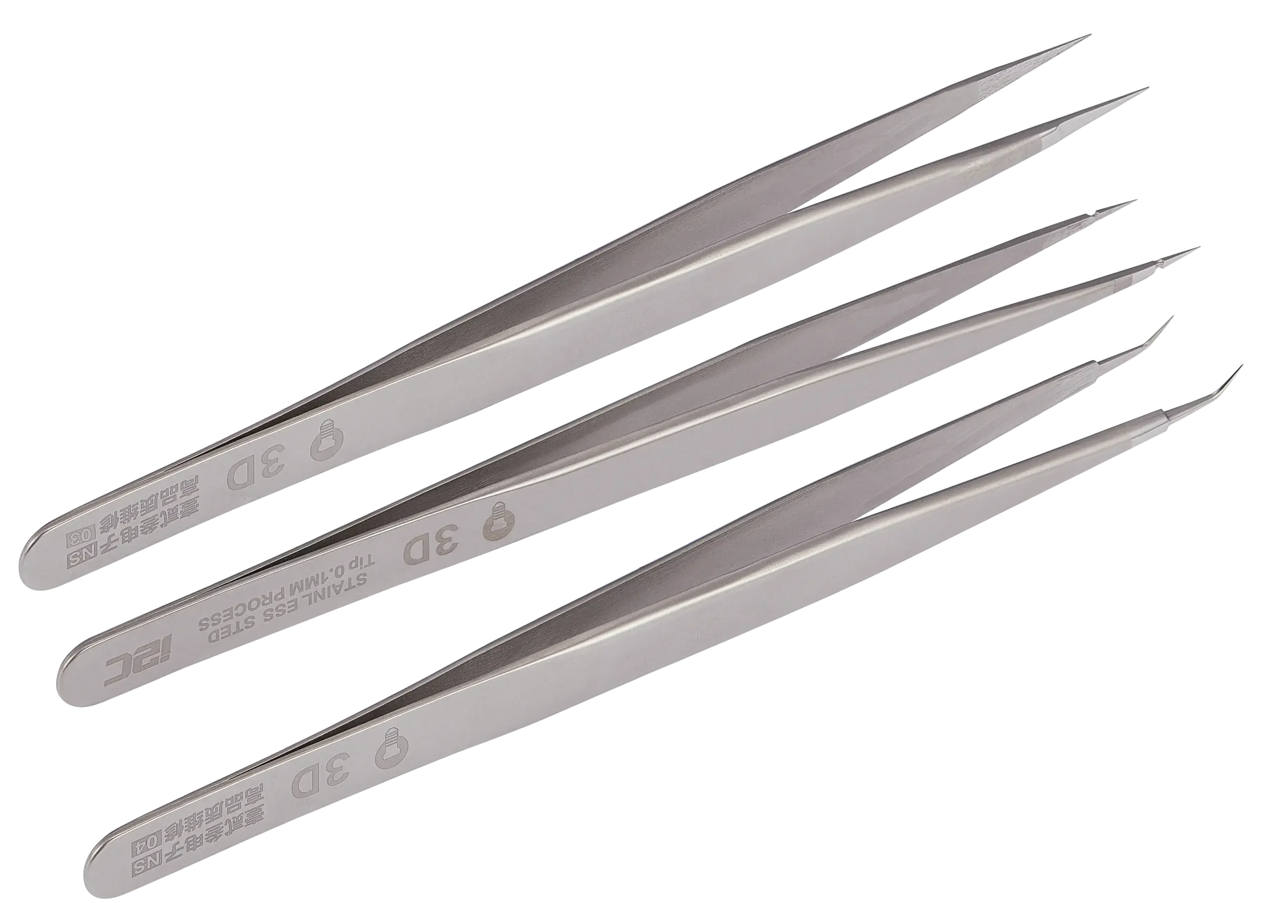 NS02 / NS03 / NS04 Super Hard Alloy 3D Tweezers Set (3 Piece Set) (I2C) - Image 4