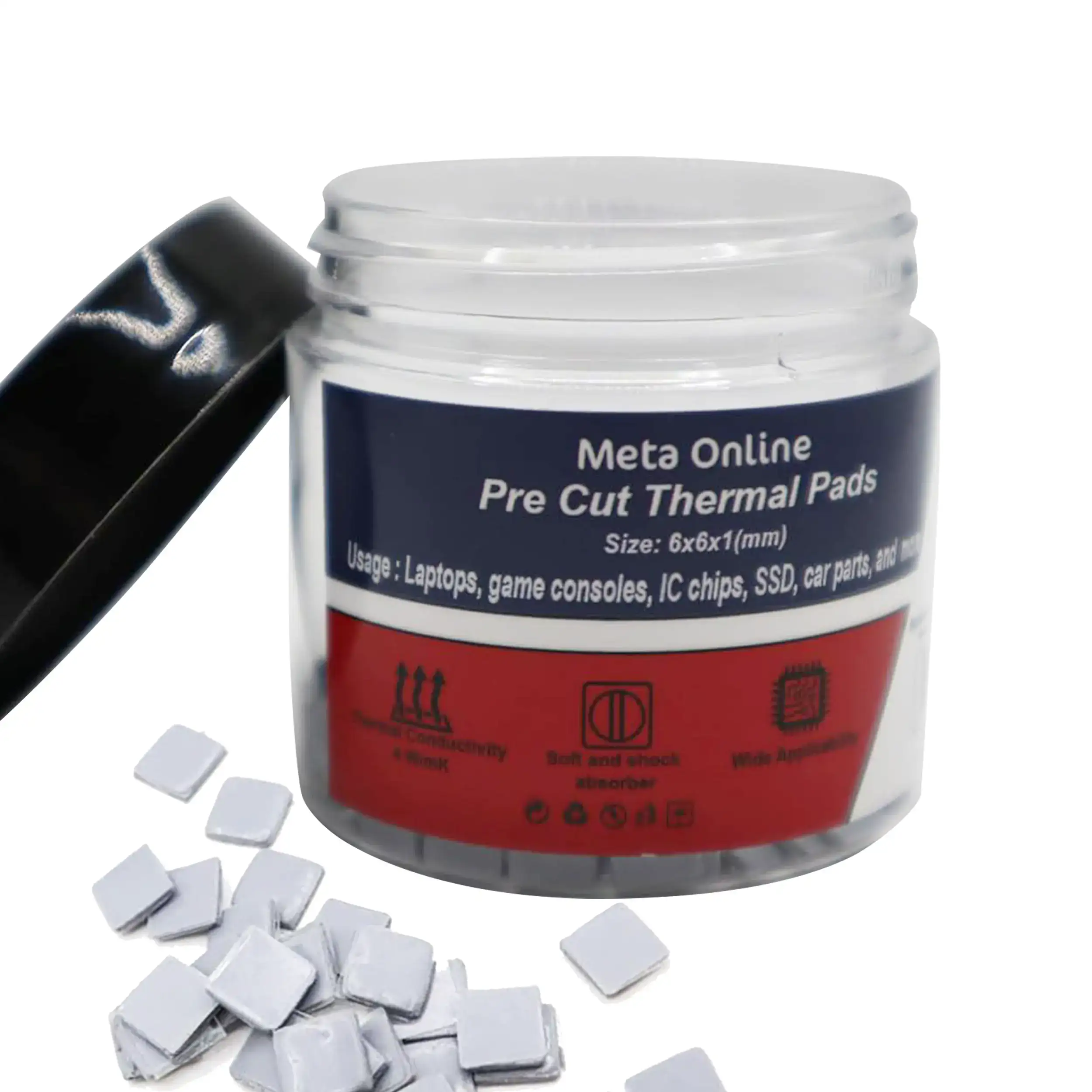 Pre Cut Thermal Pads Mosfet Coil (6 x 6 x 1 mm) (100 Pack) (PolarTronix) - Image 2