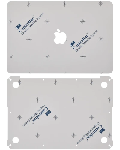 2-in-1 (Top, Bottom) Skin For MacBook Pro 13" A1502 (2015) / A1425 (2012-2013) (Silver)