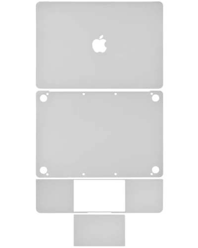 4-in-1 (Top, Bottom, Keyboard, Trackpad) Skin For MacBook 12" A1534 (2015-2017) (Silver)