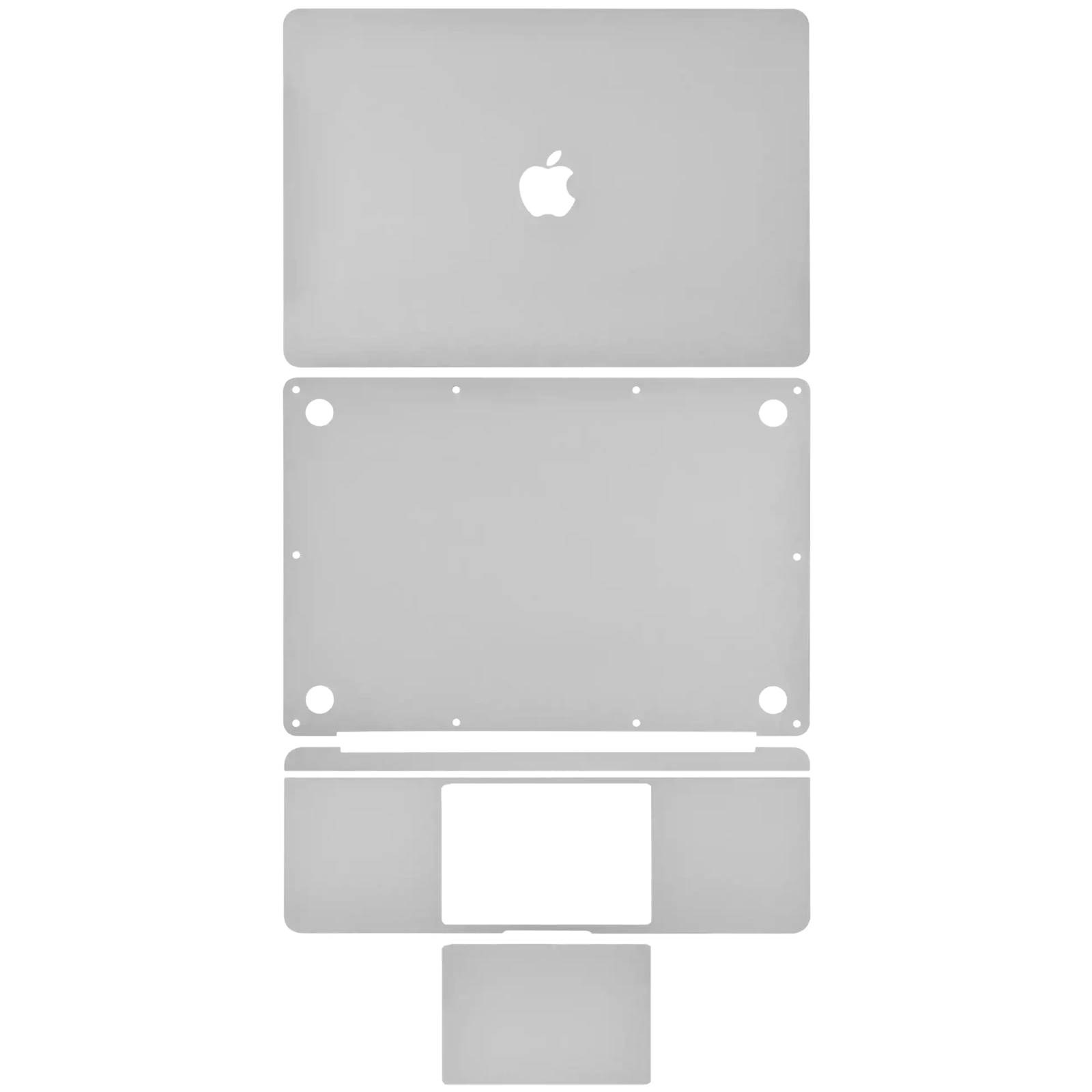 4-in-1 (Top, Bottom, Keyboard, Trackpad) Skin For MacBook Air 13" A1932 (2018-2019) / A2179 (2020) (Silver)
