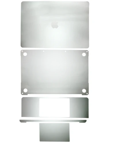 4-in-1 (Top, Bottom, Keyboard, Trackpad) Skin For MacBook Pro 13" A1989 (2018-2019) / A2159 (2019) / A1706 (2016-2017) (Silver)