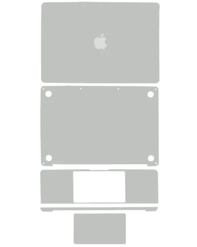 4-in-1 (Top, Bottom, Keyboard, Trackpad) Skin For MacBook Pro 13" A2289 (2020) (Silver)