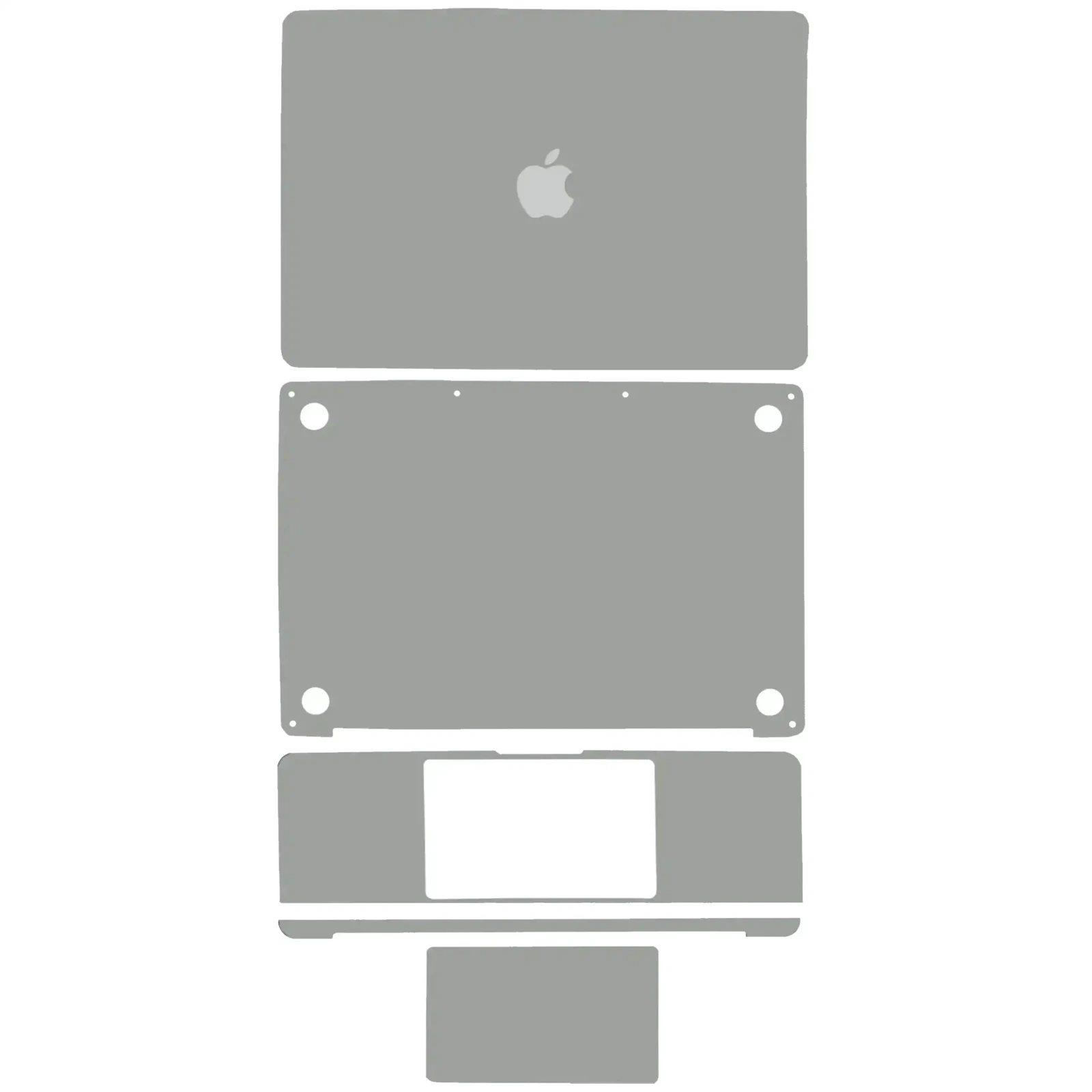 4-in-1 (Top, Bottom, Keyboard, Trackpad) Skin For MacBook Pro 13" A2289 (2020) (Space Gray)