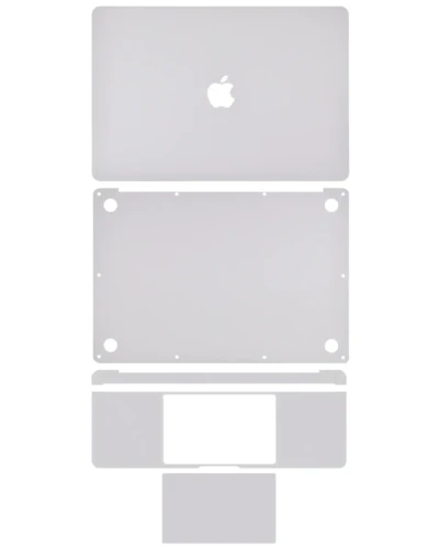 4-in-1 (Top, Bottom, Keyboard, Trackpad) Skin For MacBook Pro 15" A1990 (2018-2019) / A1707 (2016-2017) (Silver)