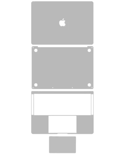 4-in-1 (Top, Bottom, Keyboard, Trackpad) Skin For MacBook Pro 15" A1990 (2018-2019) / A1707 (2016-2017) (Space Gray)