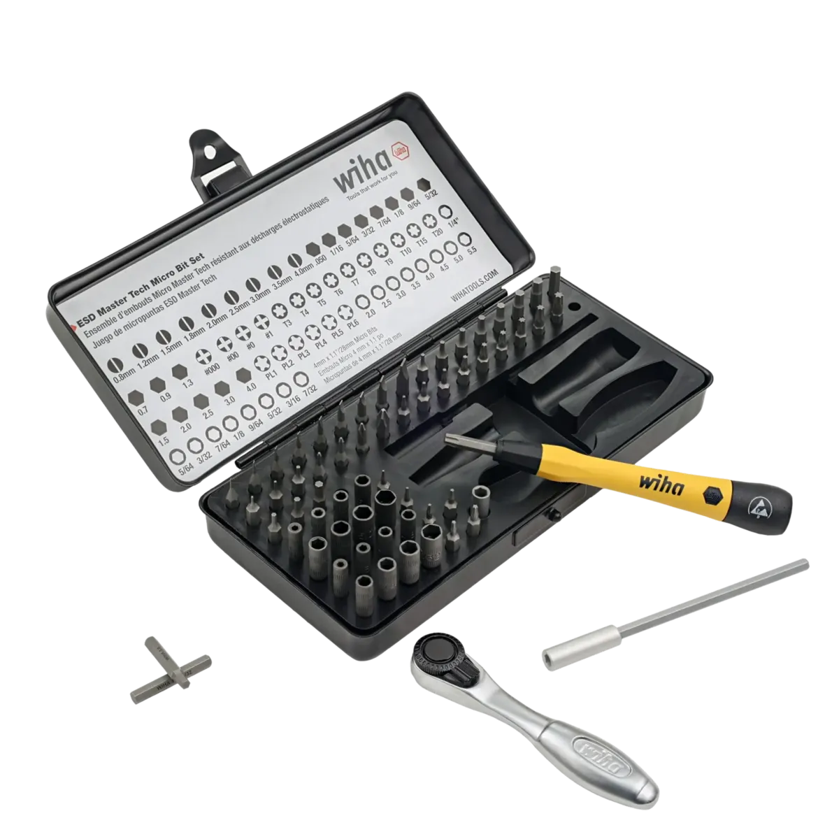 65 Piece ESD Safe Master Technician Ratchet and MicroBit Set (Wiha) - Image 3