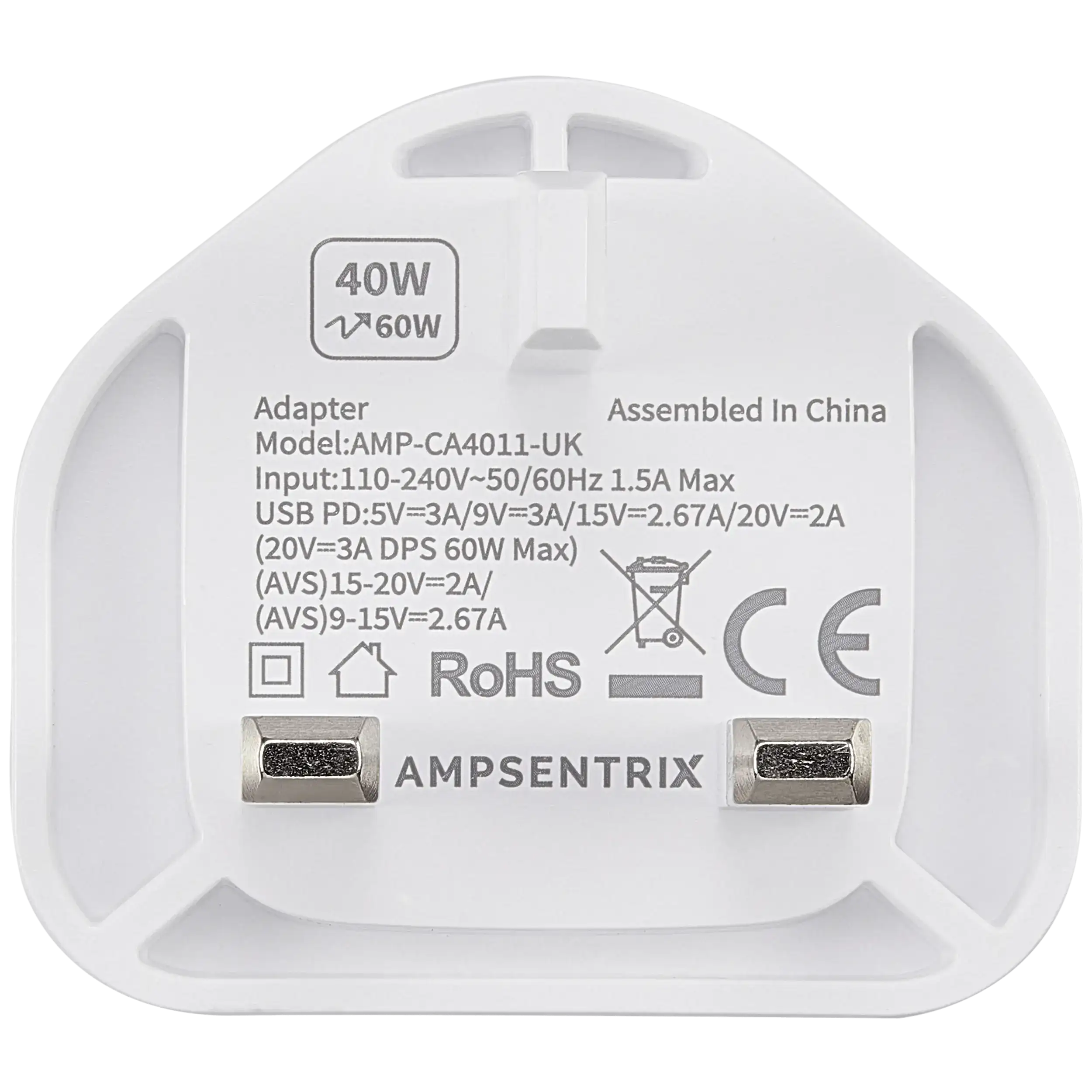 AmpSentrix 40W USB-C Wall Adapter (220V / UK Plug) - Image 5