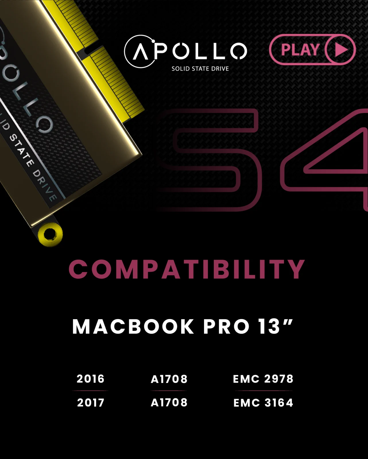 Apollo S4 1TB Mac SSD (NVMe PCIe Gen3x4) For MacBook Pro 13" A1708 (2016-2017) - Image 6