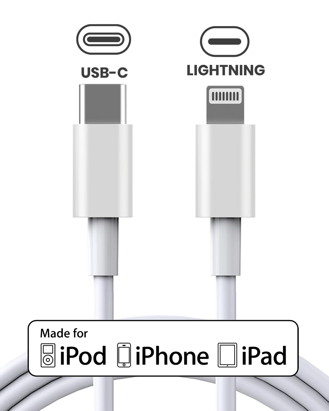 Apple USB-C to Lightning Cable for iPhone / iPad (1m / 3 ft) (OEM Brand New, Bulk Packaging) - Image 6