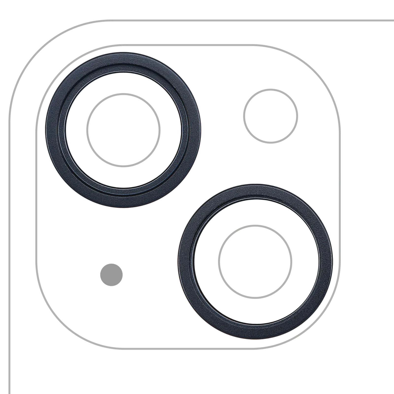 Back Camera Bezel Ring Only For iPhone 14 / 14 Plus (Midnight) (2 Piece Set)