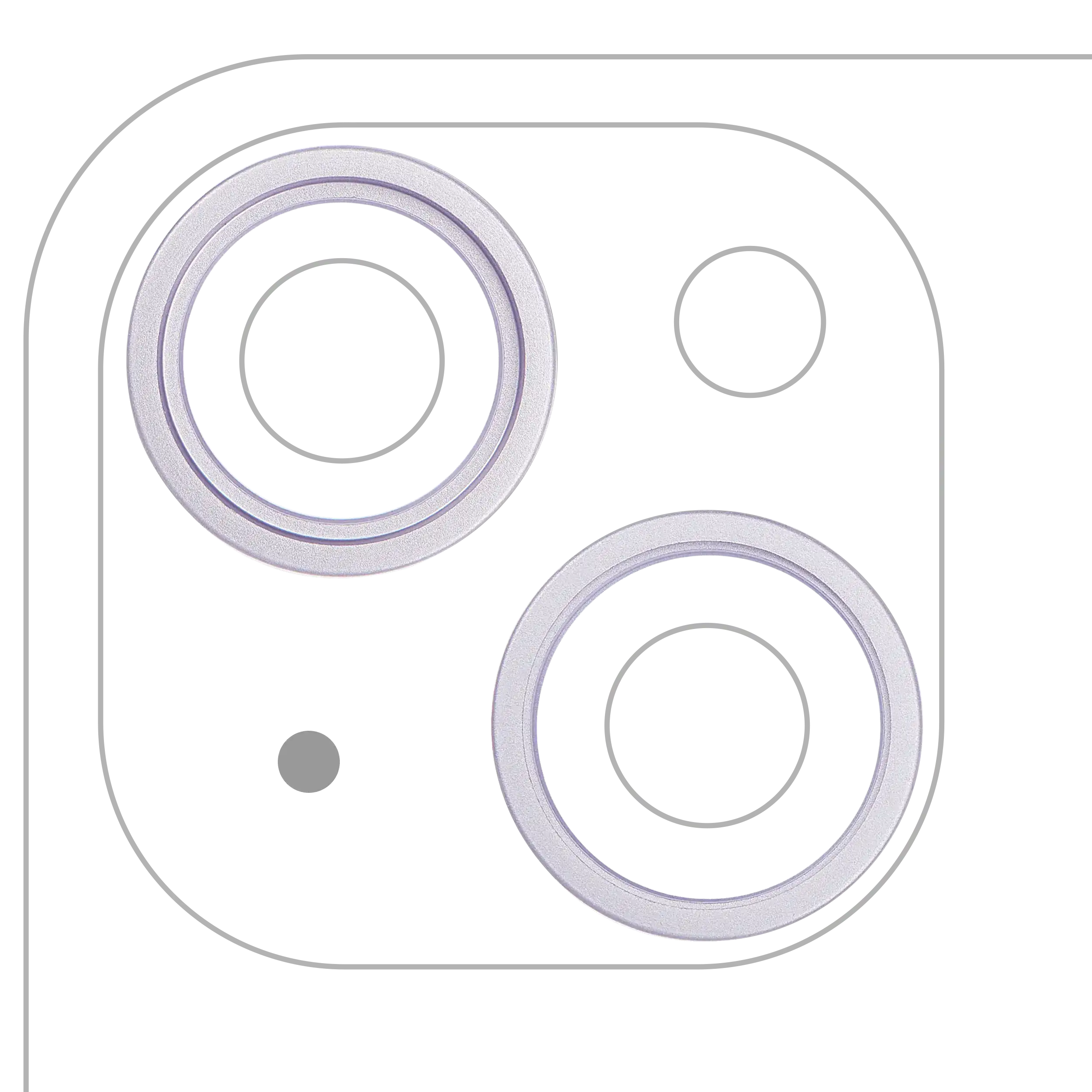 Back Camera Bezel Ring Only For iPhone 14 / 14 Plus (Purple) (2 Piece Set)