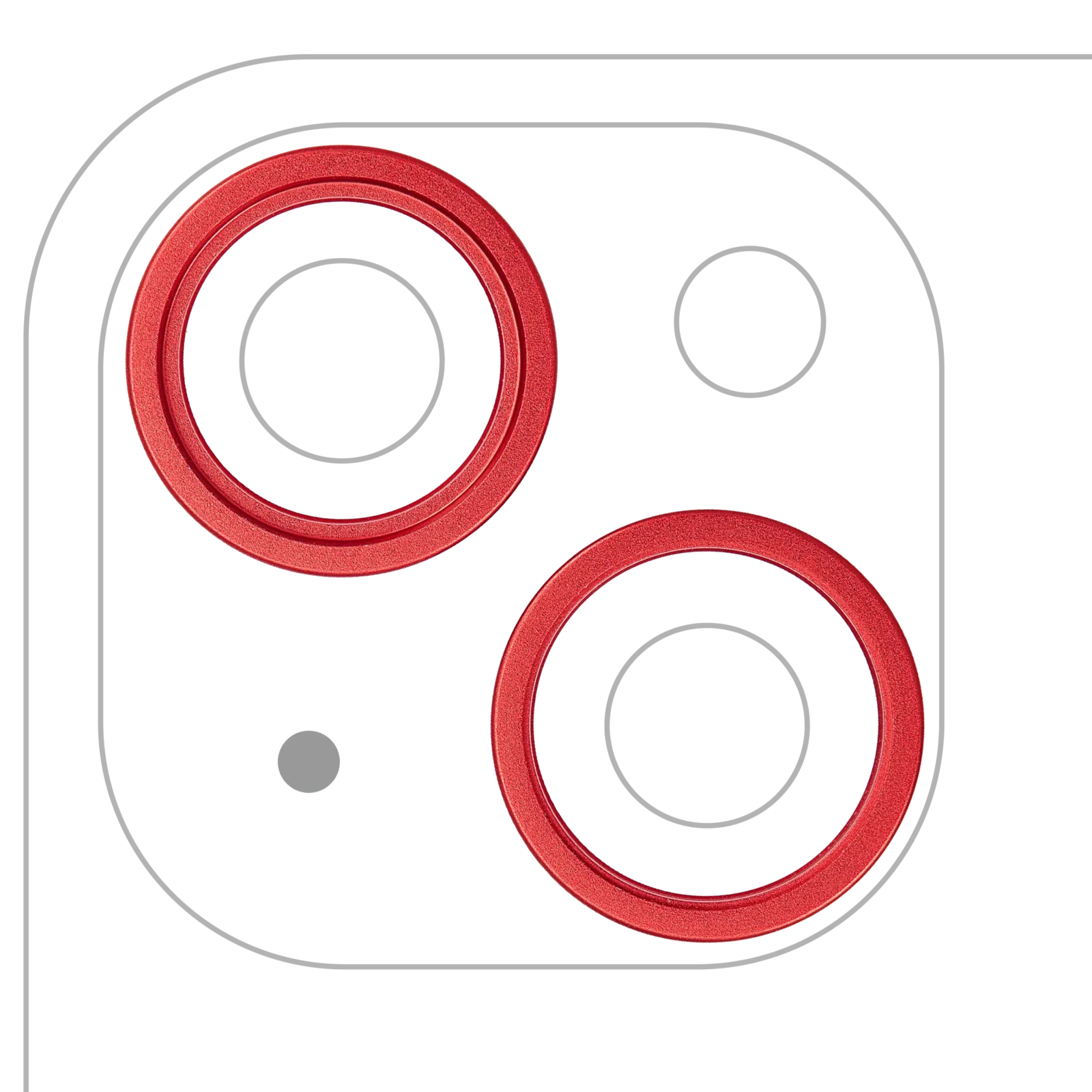Back Camera Bezel Ring Only For iPhone 14 / 14 Plus (Red) (2 Piece Set)