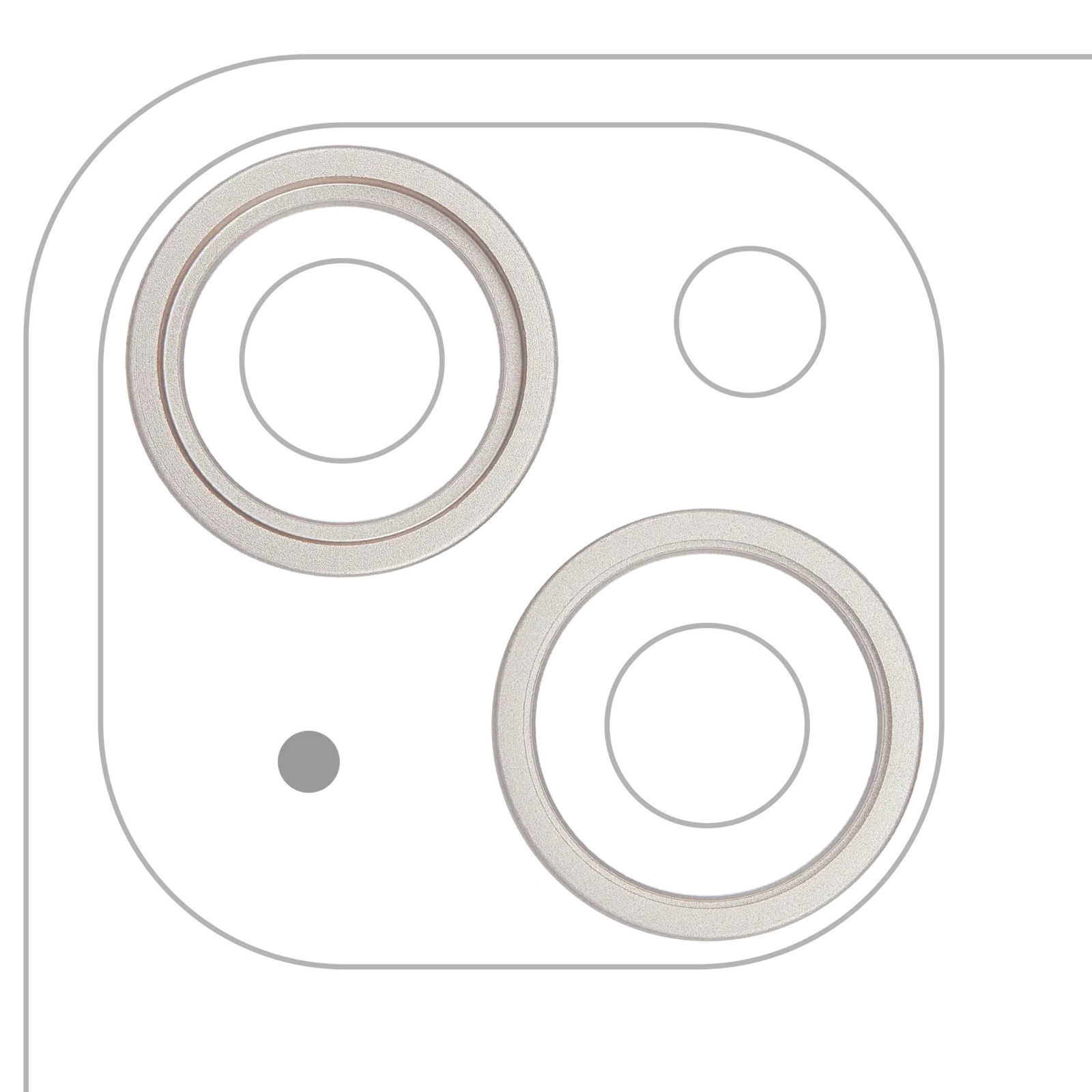 Back Camera Bezel Ring Only For iPhone 14 / 14 Plus (Starlight) (2 Piece Set)