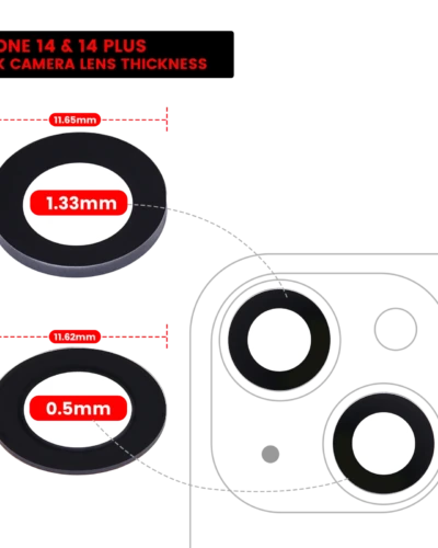 Back Camera Lens (Glass Only) With Adhesive For iPhone 14 / 14 Plus (2 Piece Set) (Aftermarket Plus)