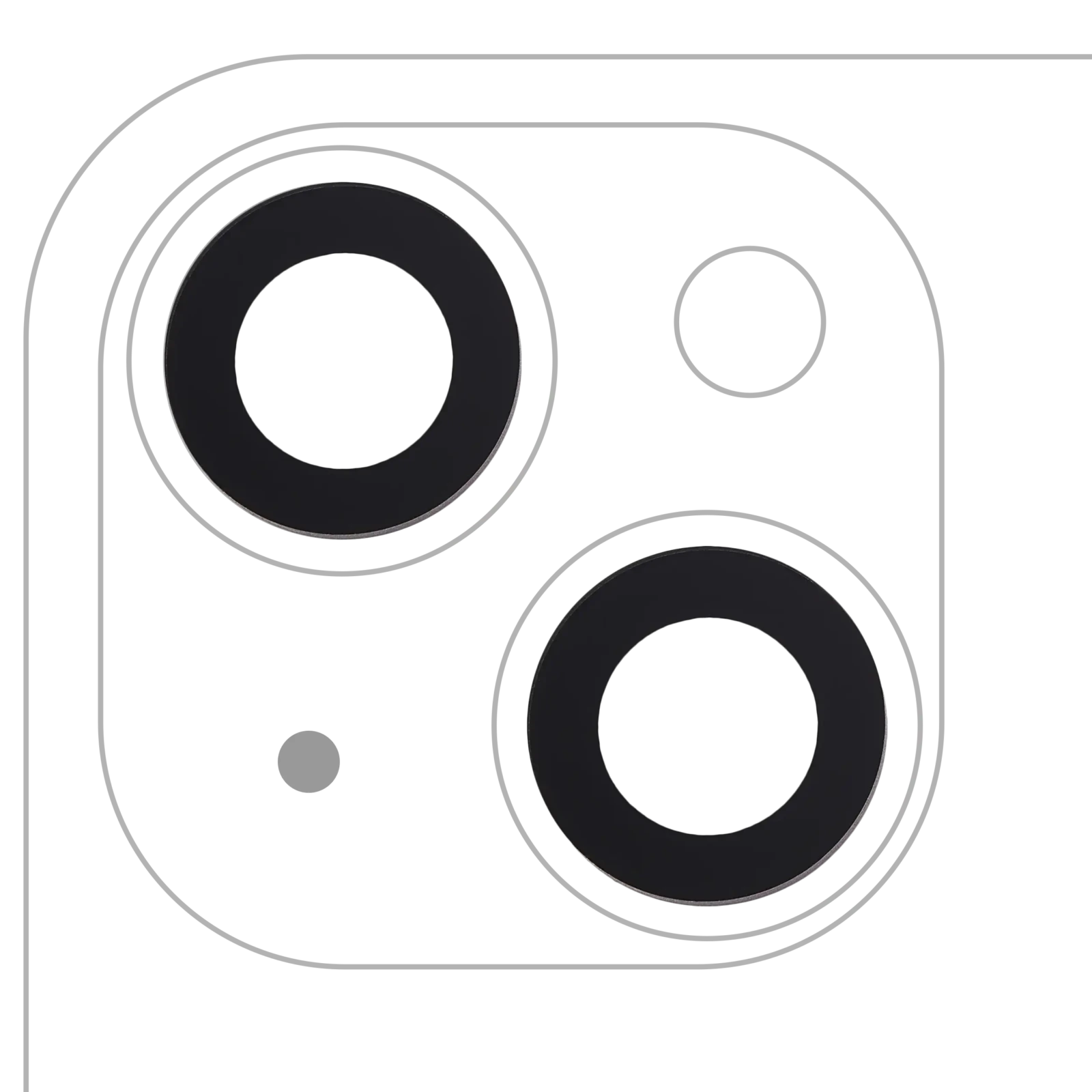 Back Camera Lens (Glass Only) With Adhesive For iPhone 14 / 14 Plus (2 Piece Set) (Aftermarket Plus) - Image 2