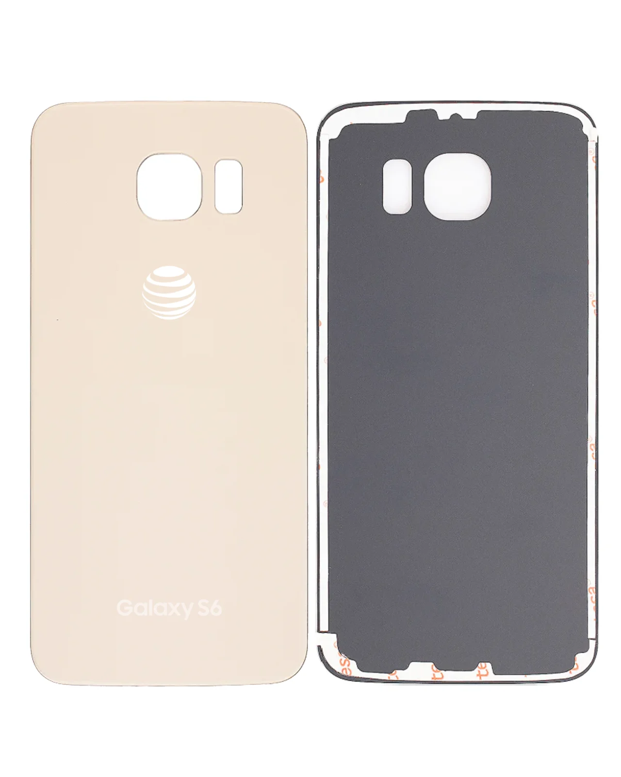 Back Cover Glass For Samsung Galaxy S6 ( AT&T Logo) (Used OEM Pull: Grade A) (Gold Platinum) - Image 4