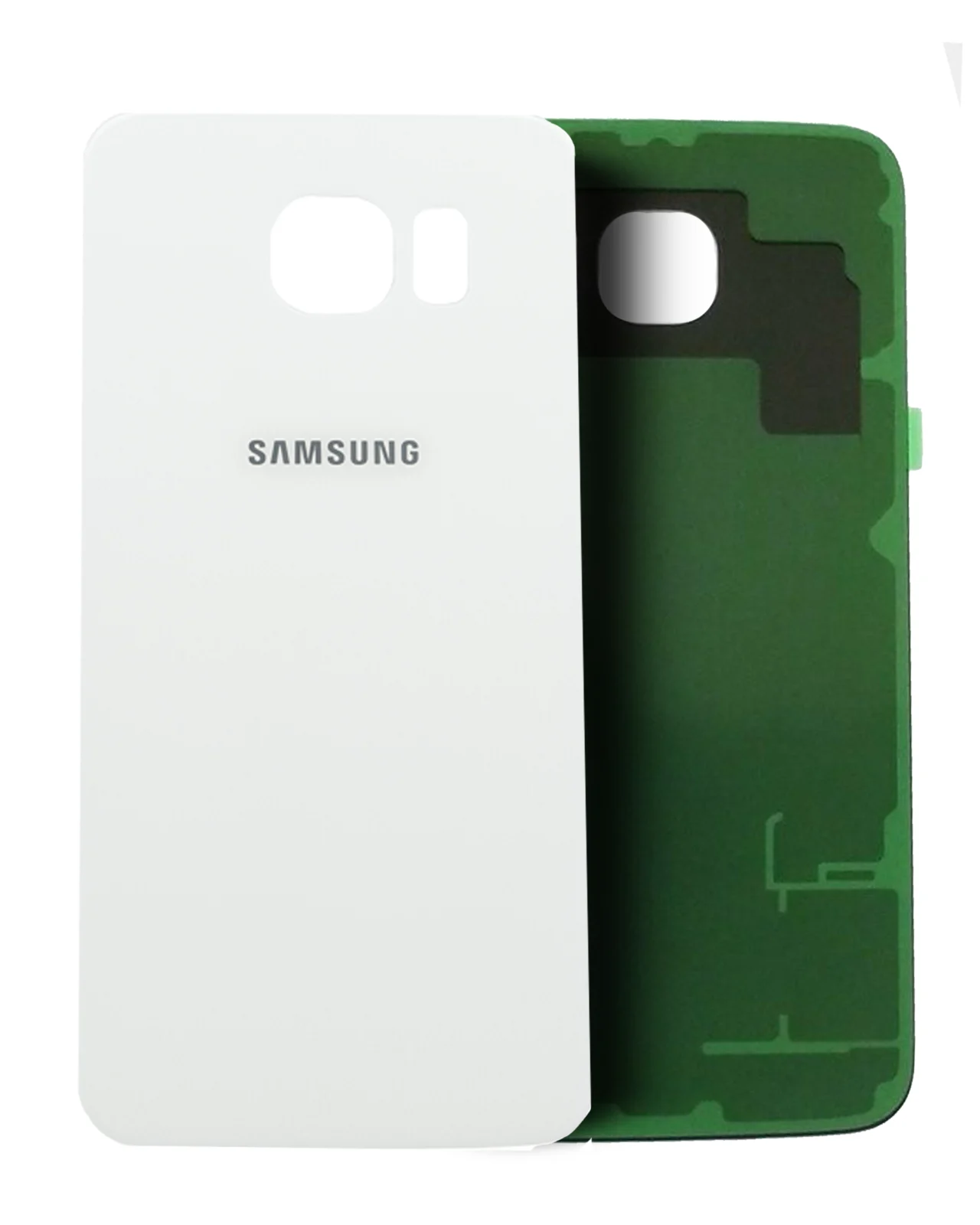 Back Cover Glass For Samsung Galaxy S6 ( AT&T Logo) (Used OEM Pull: Grade A) (White Pearl) - Image 4