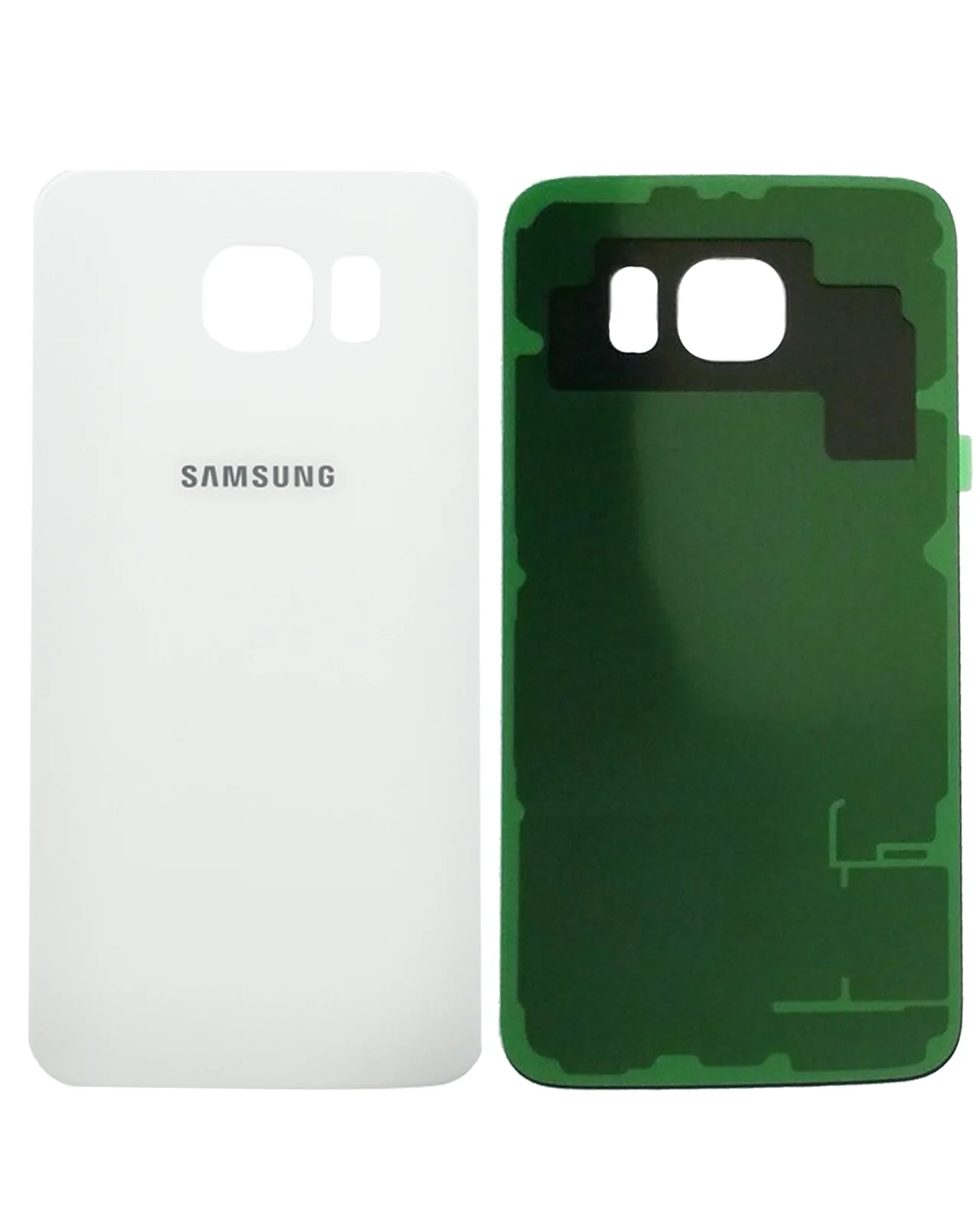 Back Cover Glass For Samsung Galaxy S6 ( AT&T Logo) (Used OEM Pull: Grade A) (White Pearl) - Image 3