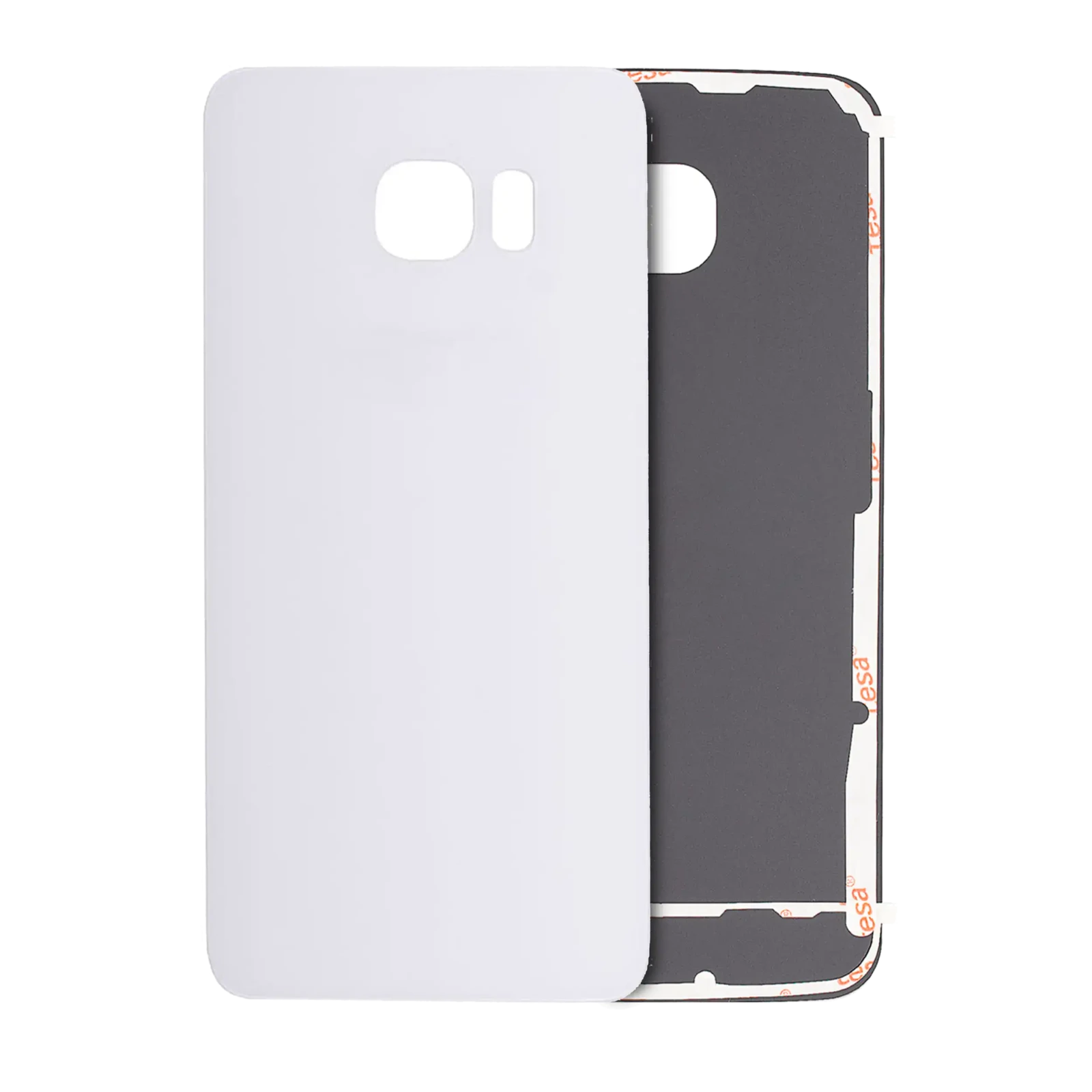 Back Cover Glass For Samsung Galaxy S6 Edge (No Logo) (Aftermarket Plus) (White) - Image 4
