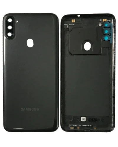 Back Cover Glass With Camera Lens For Samsung Galaxy A11 (A115 / 2020) (US Version) (Service Pack) (Black)
