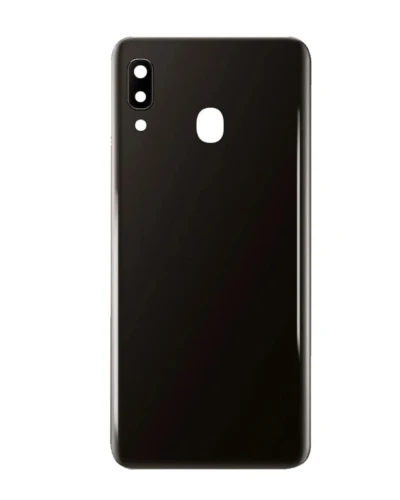Back Cover Glass With Camera Lens For Samsung Galaxy A20 (A205 / 2019) (Service Pack) (Black)