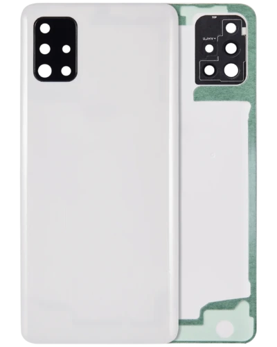 Back Cover Glass With Camera Lens For Samsung Galaxy A51 4G (A515 / 2019) (Aftermarket Plus) (Prism Crush White)