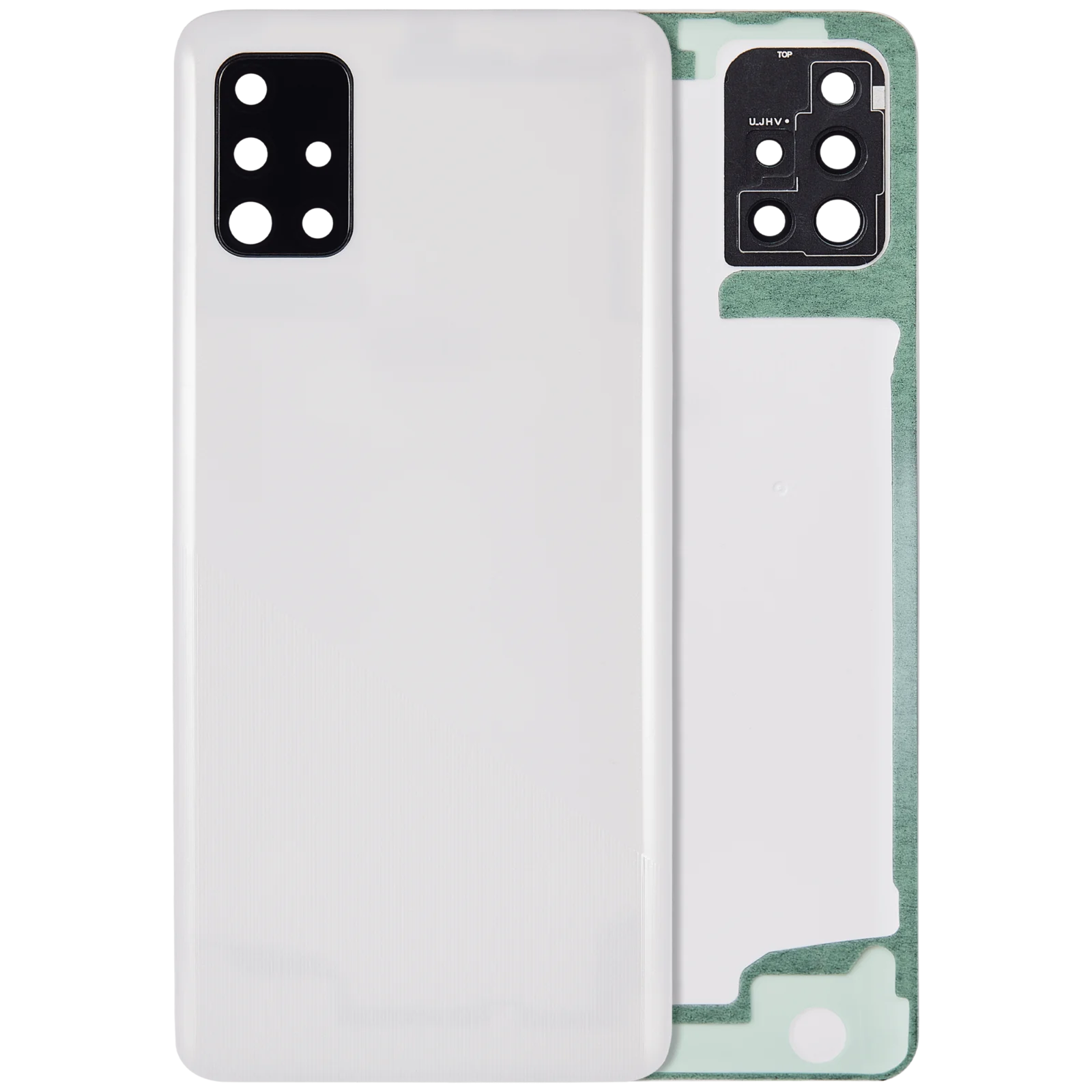 Back Cover Glass With Camera Lens For Samsung Galaxy A51 4G (A515 / 2019) (Aftermarket Plus) (Prism Crush White)