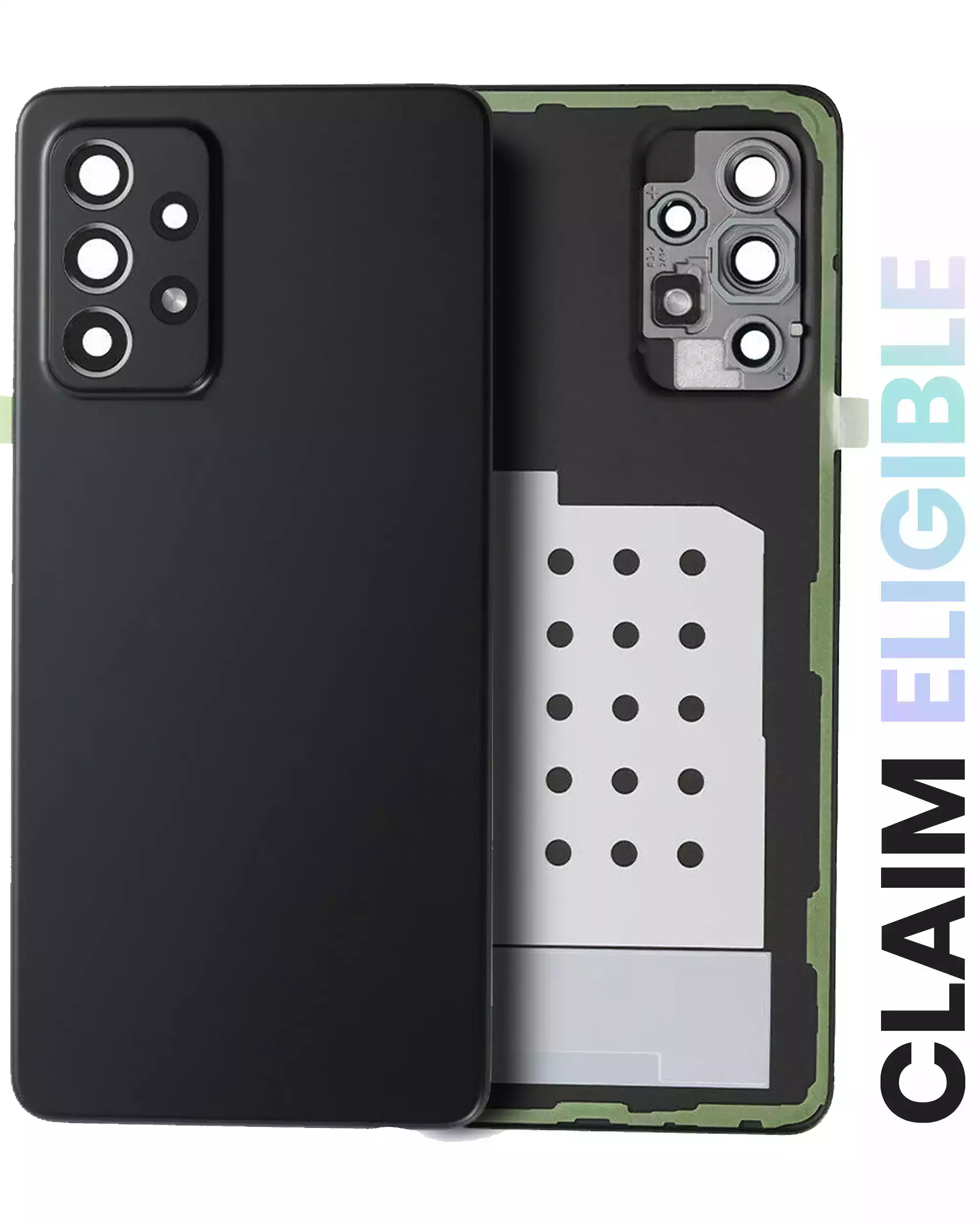 Back Cover Glass With Camera Lens For Samsung Galaxy A52 5G (A526 / 2021) (Service Pack) (Awesome Black) - Image 5