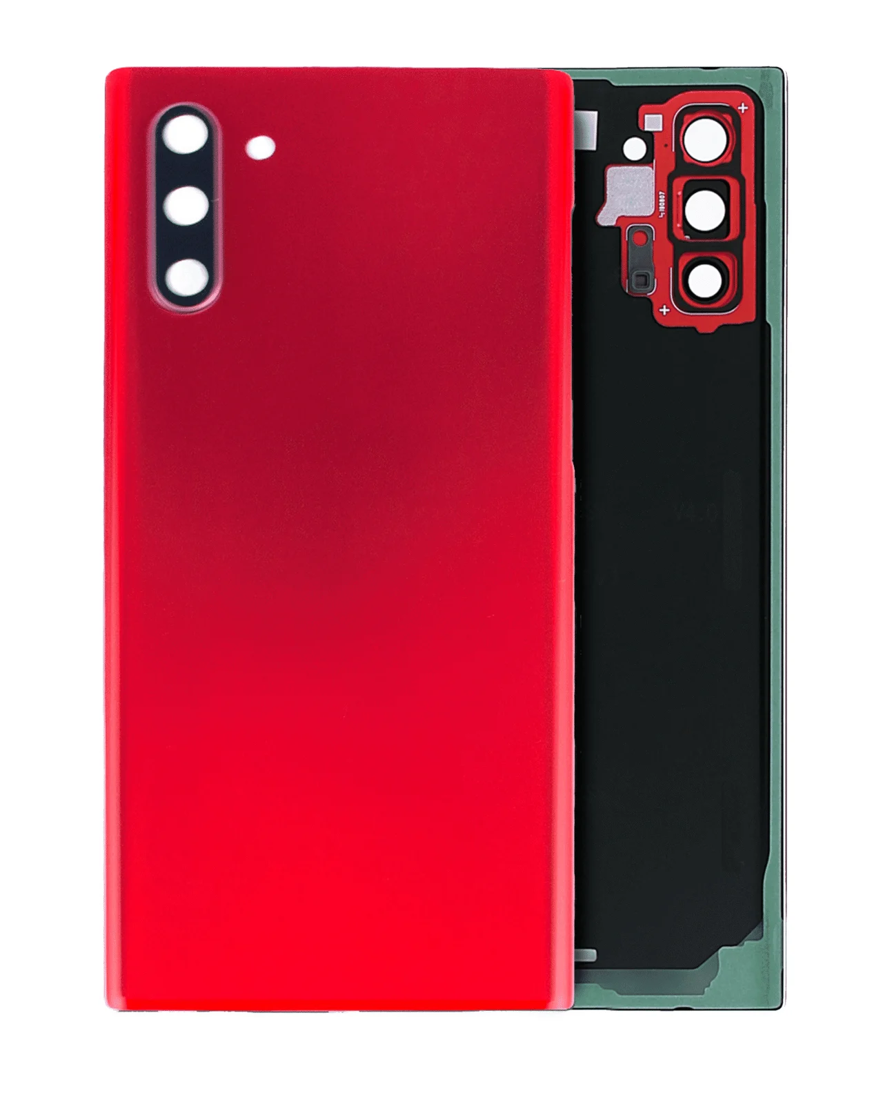 Back Cover Glass With Camera Lens For Samsung Galaxy Note 10 (No Logo) (Aftermarket Plus) (Aura Red) - Image 6