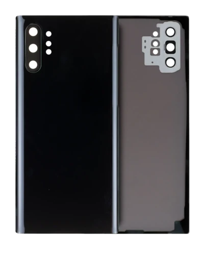 Back Cover Glass With Camera Lens For Samsung Galaxy Note 10 Plus / 5G (No Logo) (Aftermarket Plus) (Aura Black)