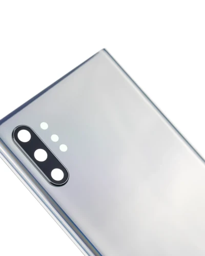 Back Cover Glass With Camera Lens For Samsung Galaxy Note 10 Plus / 5G (No Logo) (Aftermarket Plus) (Aura Glow / Silver)