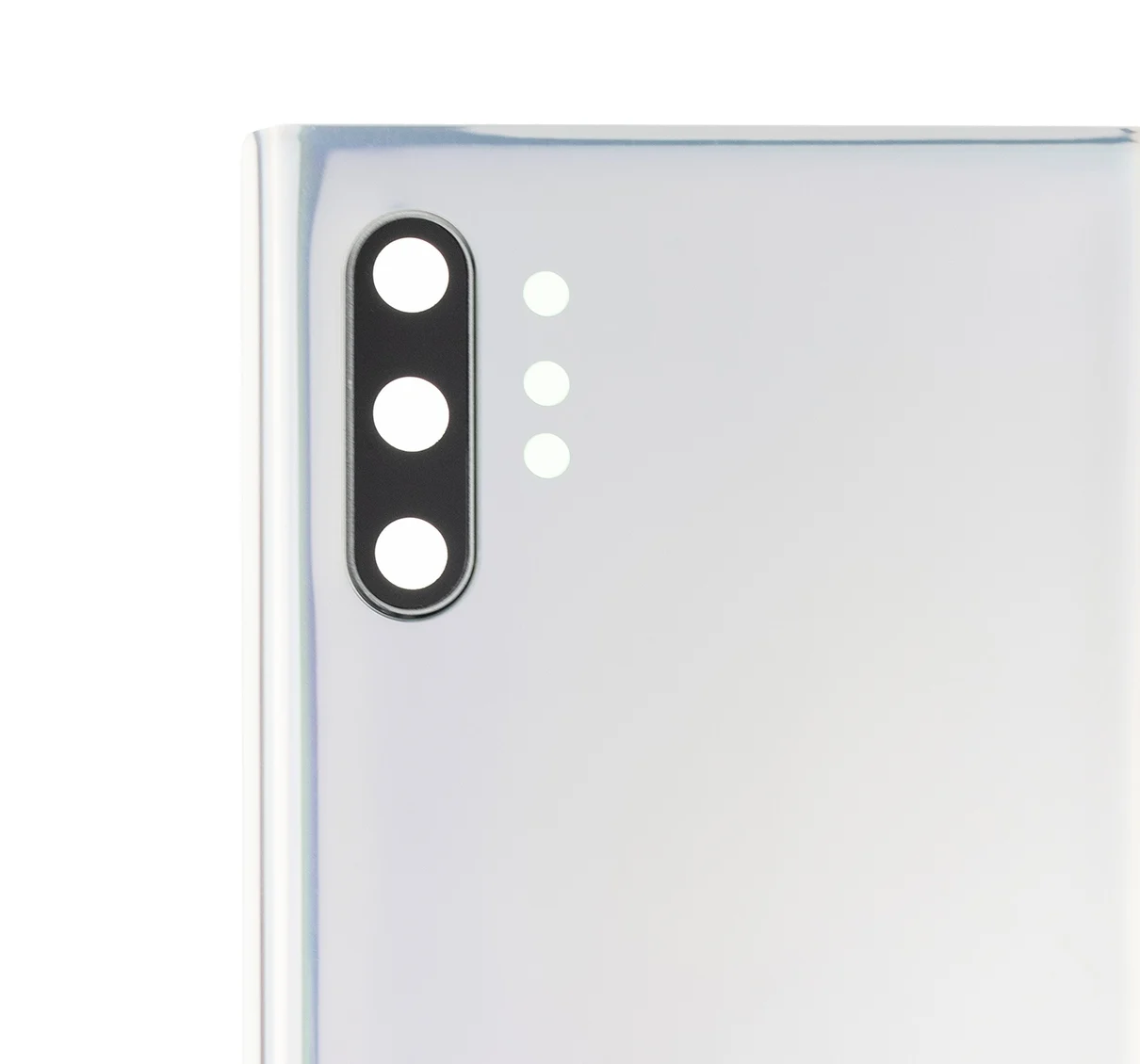 Back Cover Glass With Camera Lens For Samsung Galaxy Note 10 Plus / 5G (No Logo) (Aftermarket Plus) (Aura Glow / Silver) - Image 2