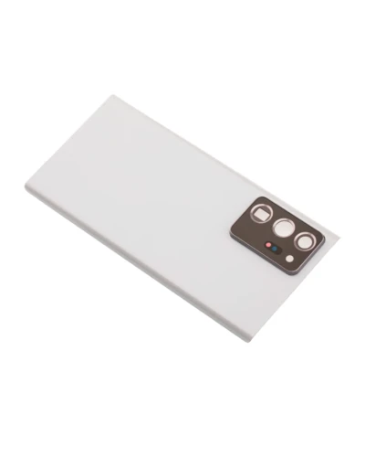 Back Cover Glass With Camera Lens For Samsung Galaxy Note 20 Ultra (No Logo) (Aftermarket Plus) (Mystic White)