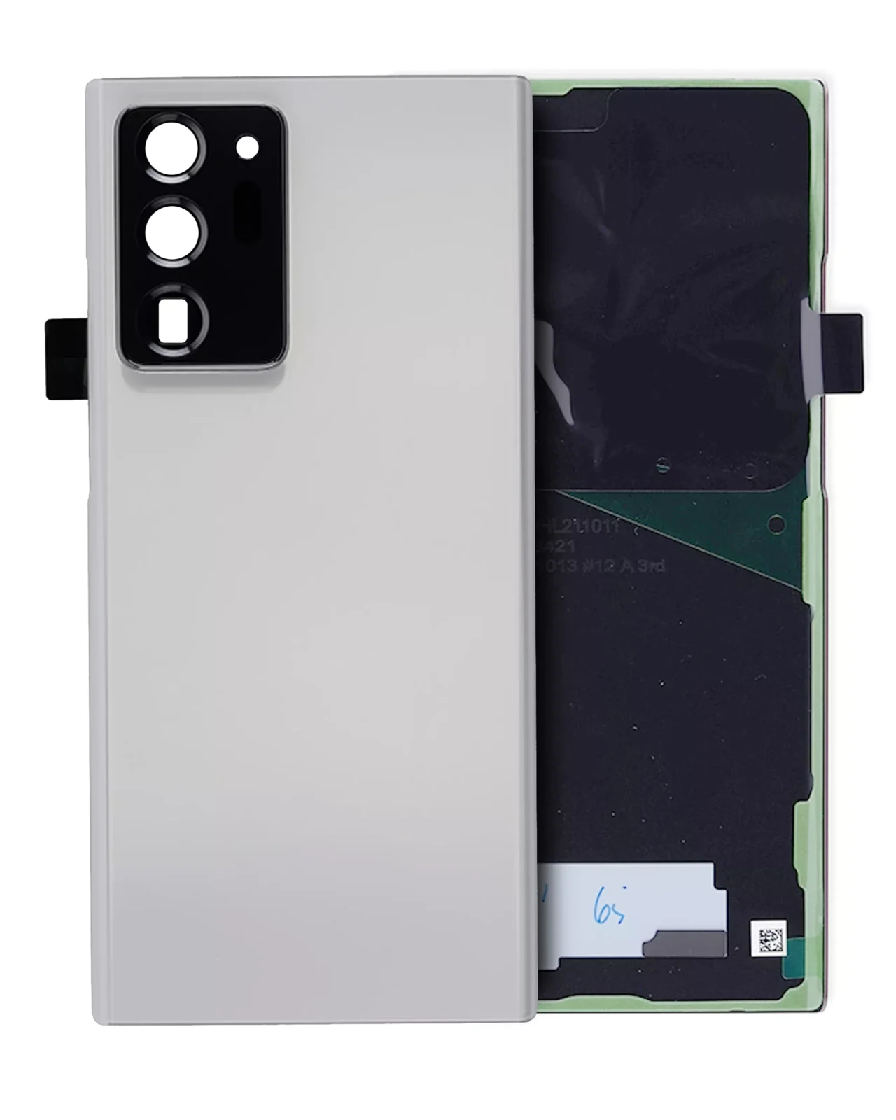 Back Cover Glass With Camera Lens For Samsung Galaxy Note 20 Ultra (Service Pack) (Mystic White) - Image 2