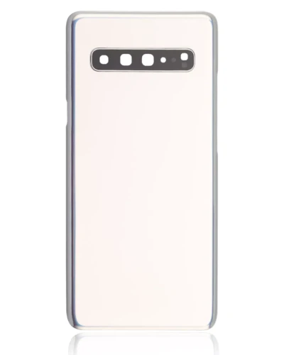 Back Cover Glass With Camera Lens For Samsung Galaxy S10 5G (No Logo) (Aftermarket Plus) (Crown Silver)